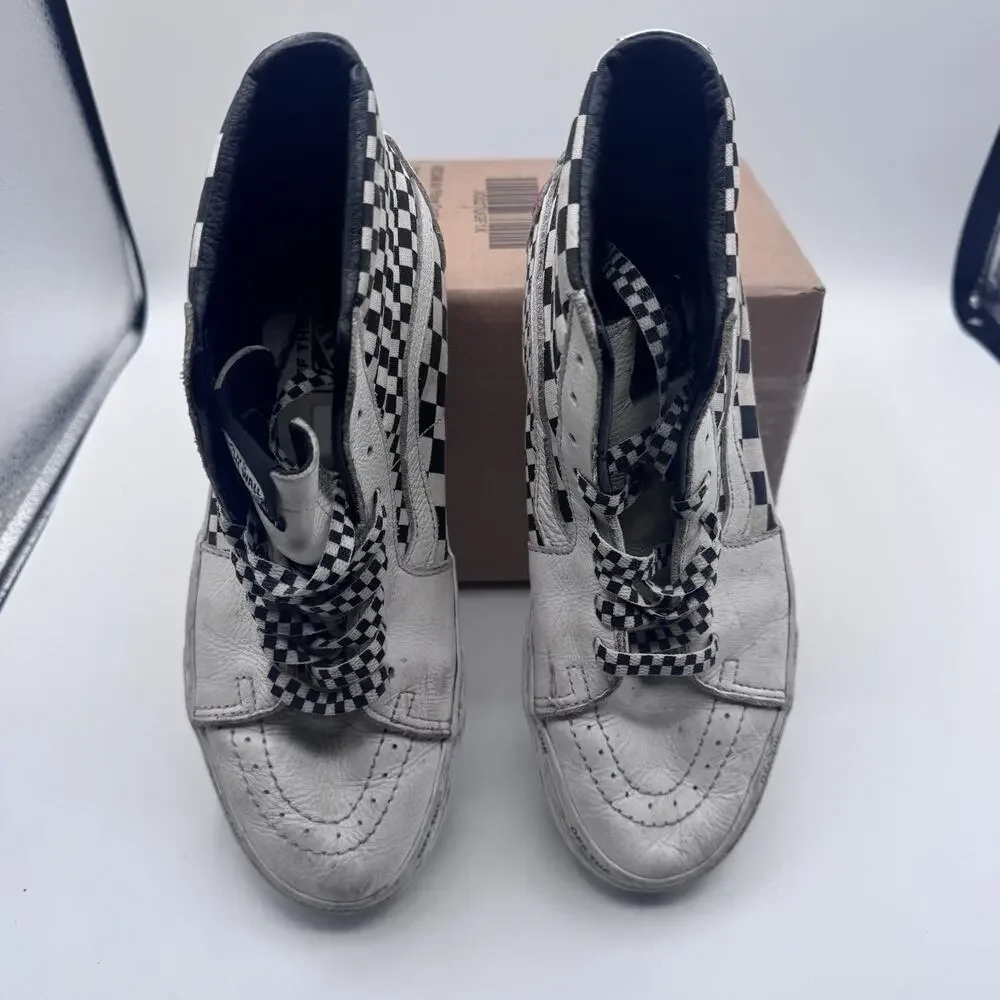 Van's Off The Wall SK8 Hi-Top Checkered Leather Skate Sneakers Men's 7 Size